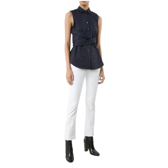 Derek Lam 10 Crosby Poplin Twist Front Top NWT - Picture 2 of 9